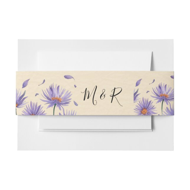 Lavender Bloom Wasserfarbe Wildblume Hochzeit Einladungsbanderole (Vorderseite Beispiel)