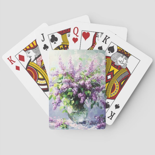 Lavender Blooming Lilac Bouquet Spielkarten (Rückseite)
