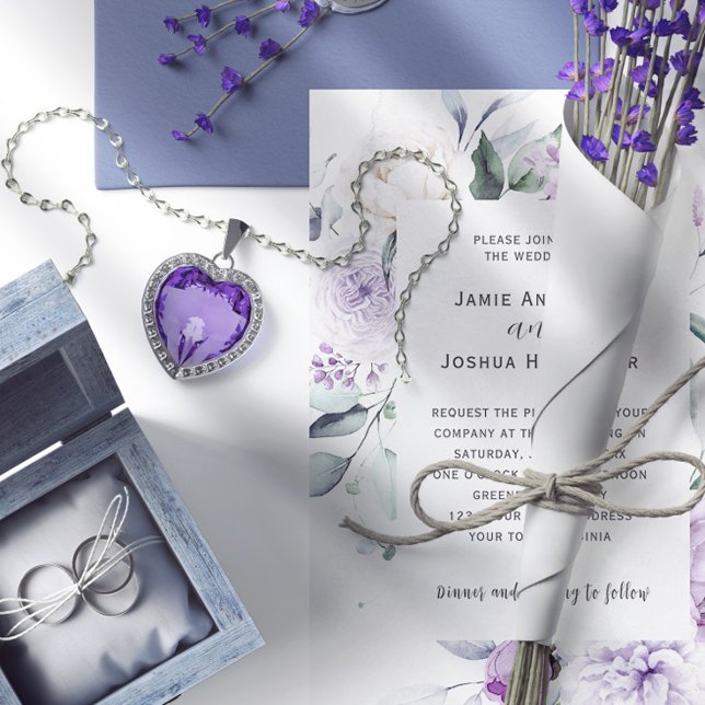 Lavender Blooms Wedding Einladung (Von Creator hochgeladen)