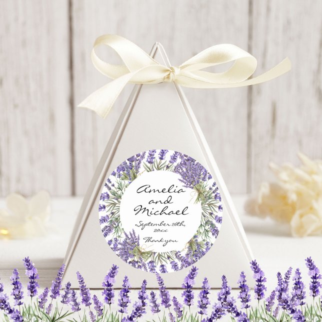 Lavender Blossom Garden Wedding Runder Aufkleber (Von Creator hochgeladen)