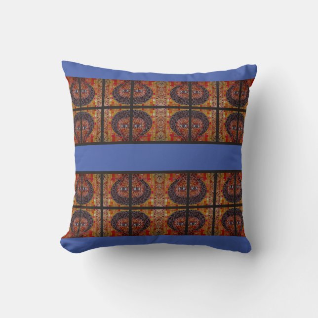 Lavender Blue Accent Äthiopian Traditional Throw  Kissen (Vorderseite)