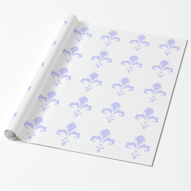 Lavender Blue Fleur-de-lis Geschenkpapier (Ungerollt)