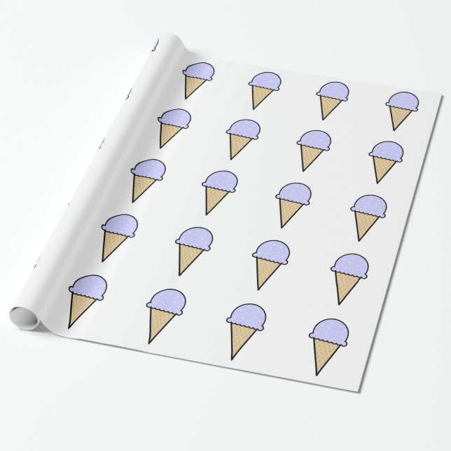 Lavender Blue Ice Creme Cone Geschenkpapier (Ungerollt)