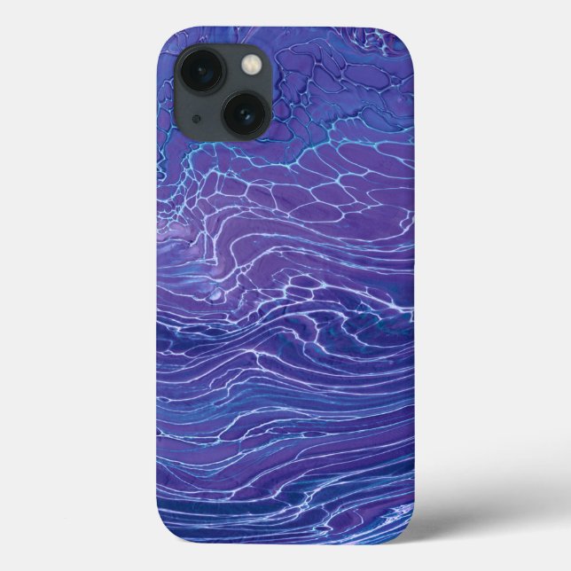 Lavender Blue Lace Marmor Akrylabstraktion Case-Mate iPhone Hülle (Rückseite)