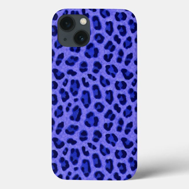 Lavender Blue Leopard Tierdruckmuster Case-Mate iPhone Hülle (Rückseite)