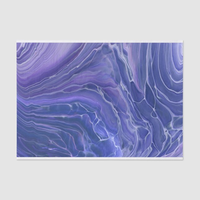 Lavender Blue Marble Acrylic Abstrakt Seidenpapier (Vorderseite)