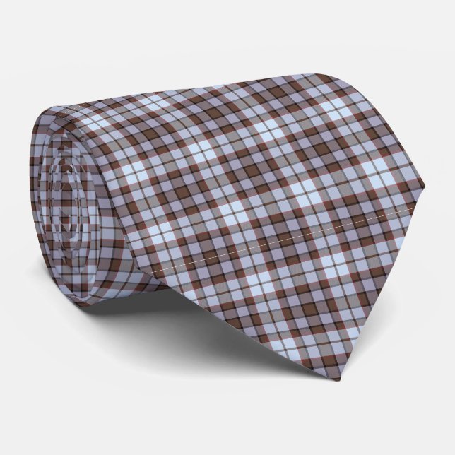 Lavender Blue Plaid Tartan Retro Color Neck Tie Krawatte (Gerollt)