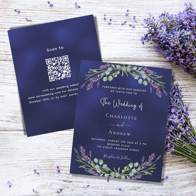 Lavender Blue QR UAWG Budget Einladung zur Hochzei (Von Creator hochgeladen)