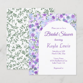 Lavender Blue Spring Garden Rose Brautparty Einladung