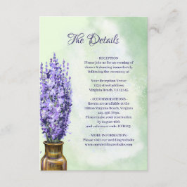 Lavender Blume berichten über Hochzeiten von Grünb Begleitkarte