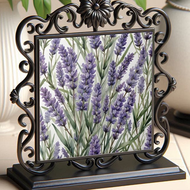 Lavender Blume Botanische Wasserfarbenwelt Fliese (Von Creator hochgeladen)