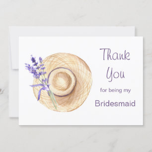 Lavender Blume Bridesmaid Vielen Dank Dankeskarte