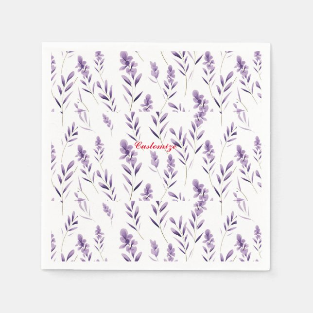 Lavender Blume Buds Thunder_Cove Serviette (Vorderseite)
