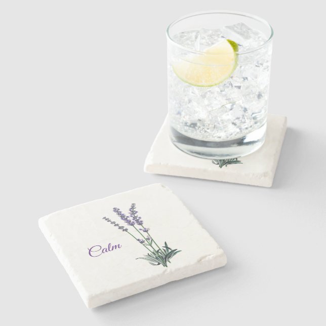 Lavender Blume Calm Accent Stone Untersetzer (Seitenansicht)