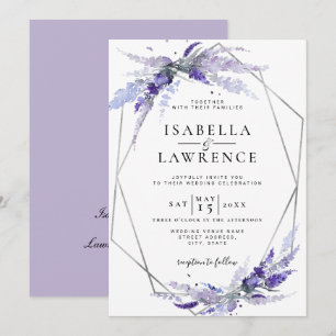 Lavender Blume Lila Blumenzwiebelhochzeit Einladung