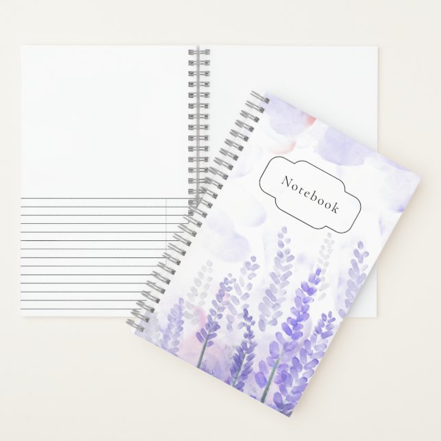 Lavender Blume Notebook - Floral Digital Art Notizbuch (Innen)