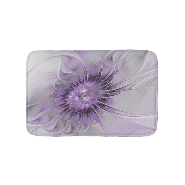 Lavender Blume Traumhaft Modernes Abstraktes Frakt Badematte (Vorderseite)
