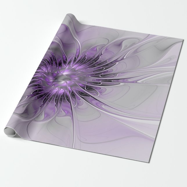 Lavender Blume Traumhaft Modernes Abstraktes Frakt Geschenkpapier (Ungerollt)