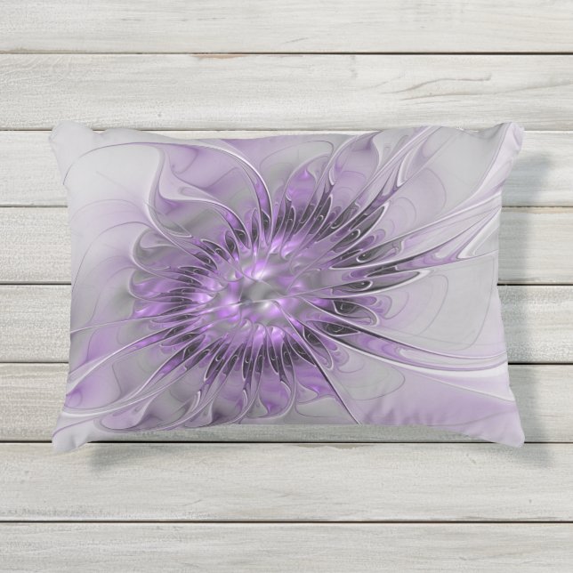 Lavender Blume Traumhaft Modernes Abstraktes Frakt Kissen Für Draußen (Vorderseite)