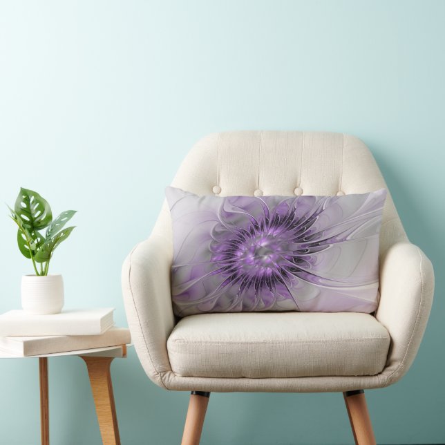 Lavender Blume Traumhaft Modernes Abstraktes Frakt Lendenkissen (Stuhl )