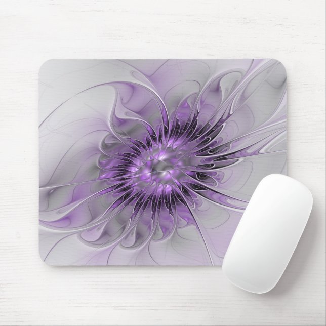 Lavender Blume Traumhaft Modernes Abstraktes Frakt Mousepad (Mit Mouse)