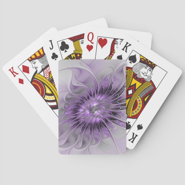 Lavender Blume Traumhaft Modernes Abstraktes Frakt Spielkarten (Rückseite)