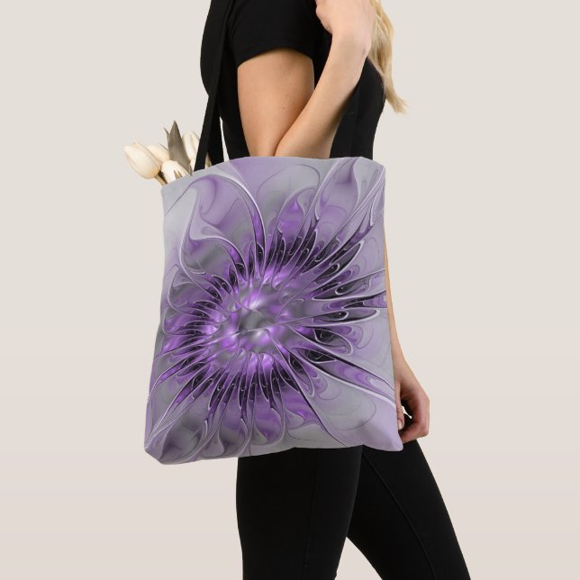 Lavender Blume Traumhaft Modernes Abstraktes Frakt Tasche (Von Nahem)