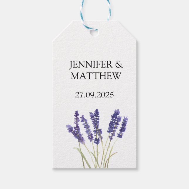 Lavender Blume Wasserfarben Geschenkanhänger (Vorderseite)