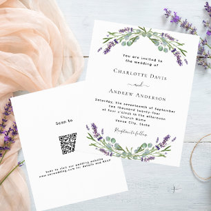 Lavender Blumenkorb QR Details Einladung zur Hochz