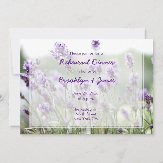 Lavender Bohemian Mariage Invitations (Devant)