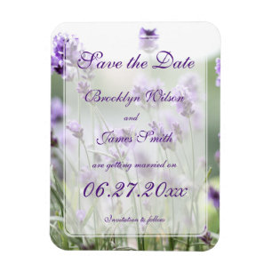 Lavender Bohemisch Wedding Speichern Sie die Datum Magnet