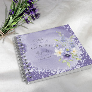 Lavender Boho A Little Wildblume Baby Guest Book Notizbuch