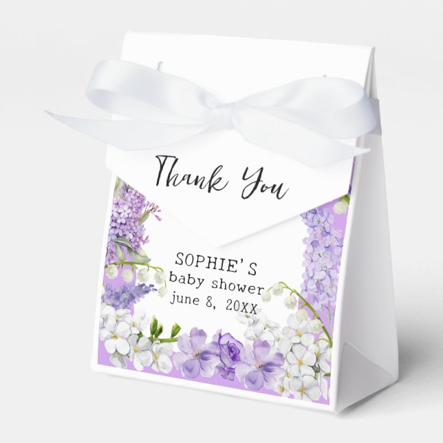 Lavender Boho Florals individuelle Baby-Dusche Geschenkschachtel (Vorderseite)