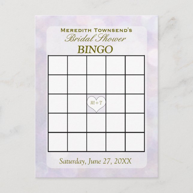 Lavender Bokeh | Carte Bingo (Devant)