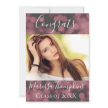 Lavender Bokeh Chic Graduation Card Invitation