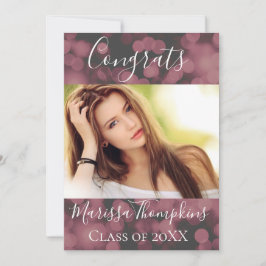 Lavender Bokeh Chic Graduation Card Invitation