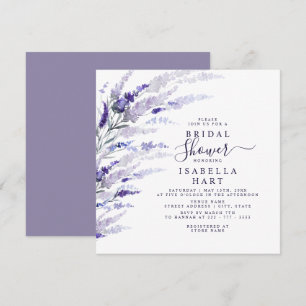 Lavender Botanical Floral Mauve Brautparty Einladung