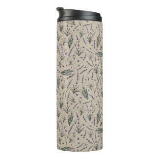 Lavender Botanical Pattern Thermal Tumbler Thermosbecher