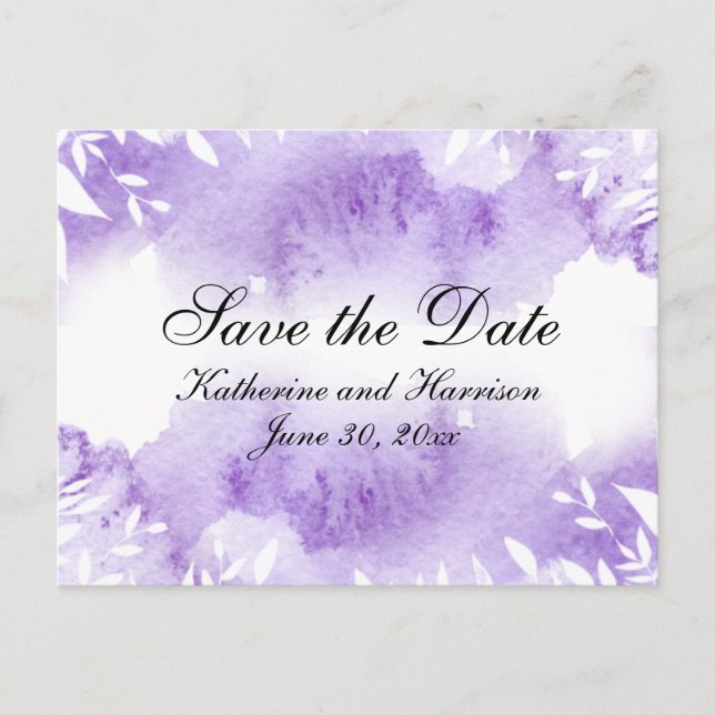 Lavender Botanical UAWG Wedding Ankündigungspostkarte (Vorderseite)