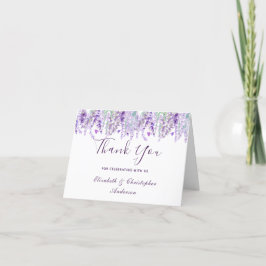 Lavender Botanical Watercolor Wedding Vielen Dank Dankeskarte