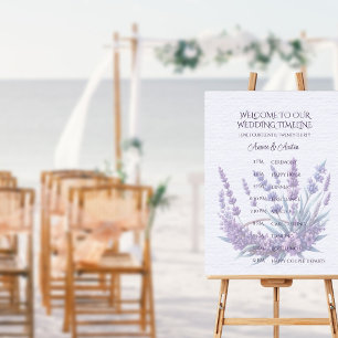 Lavender Bouquet Lila Wedding Timeline Poster