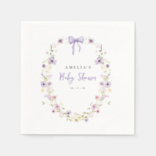 Lavender Bow Baby Dusche Wildblume Papier Napkins Serviette