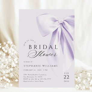 Lavender Bow Bridal Dusche Einladung