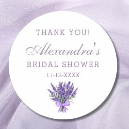 Lavender Bow Floral Brautparty Vielen Dank Runder Aufkleber