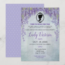 Lavender Brautparty Tee Party Einladung
