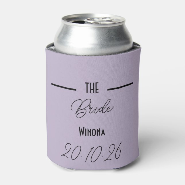 Lavender Bride Wedding Can Cooler Dosenkühler (Kanne Vorderseite)