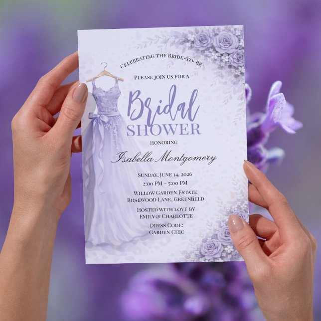 Lavender Bridesmaid Dress Bridal Shower Einladung (Lavender Bridesmaid Dress Bridal Shower Invitations
)