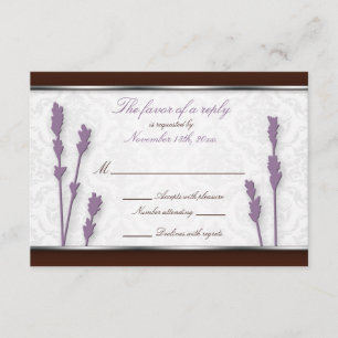 Lavender & Brown Wedding Repair Cards RSVP Karte
