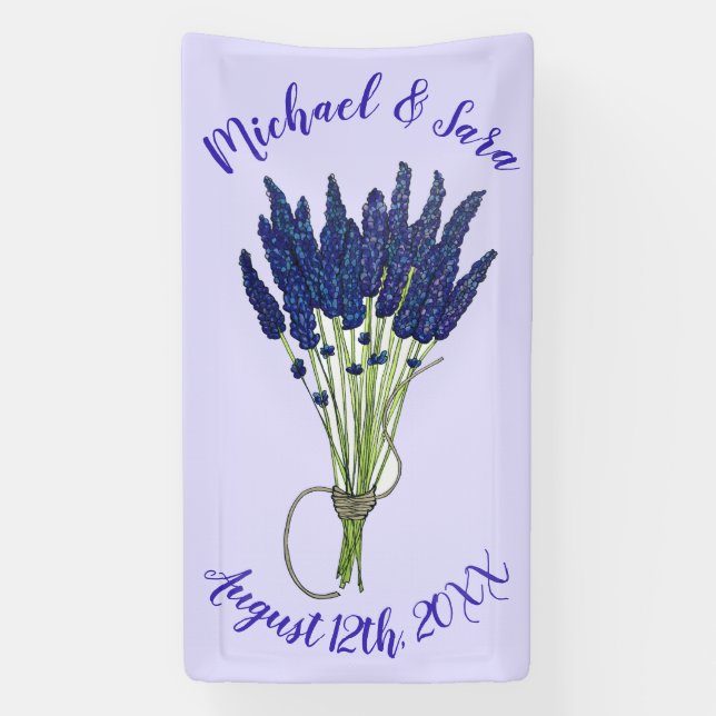 Lavender Bunch Garden Party Wedding Brautparty Banner (Vertikal)