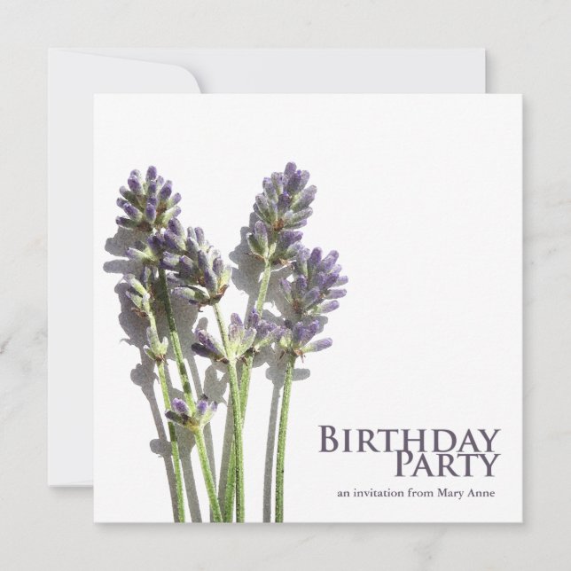 Lavender Bunch| Invitations de fête d'anniversaire (Devant)